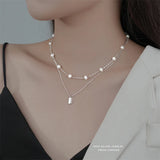 925 Silver Short Necklace Pearl Chain for Women
