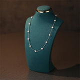 925 Silver Short Necklace Pearl Chain for Women