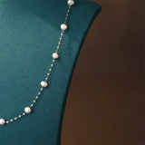 925 Silver Short Necklace Pearl Chain for Women