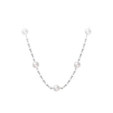 925 Silver Short Necklace Pearl Chain for Women