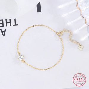 925 Silver Crystal Bracelet Classic Vintage Gift Jewelry