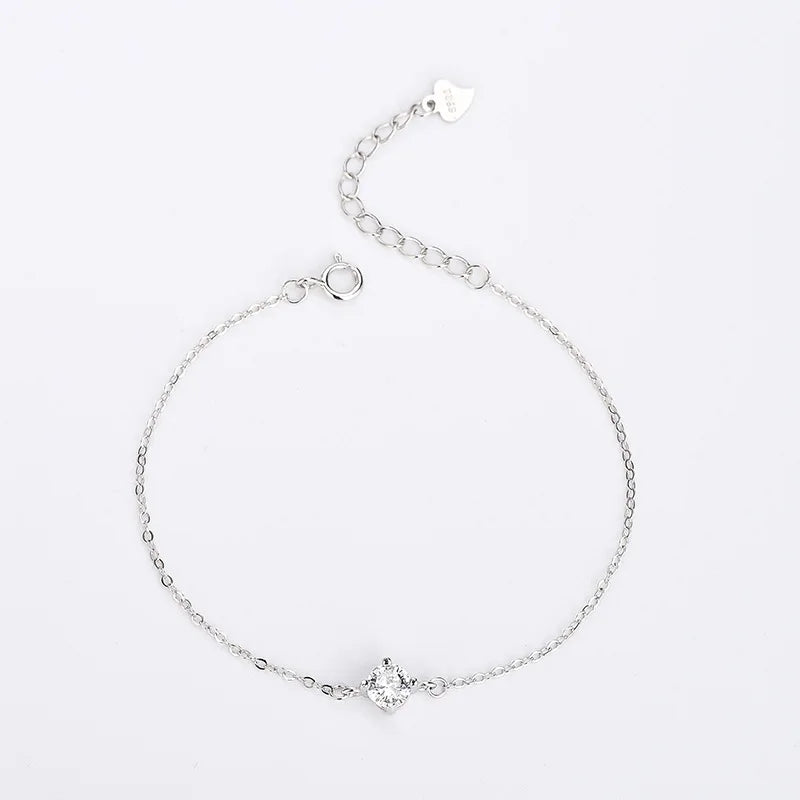 925 Silver Crystal Bracelet Classic Vintage Gift Jewelry