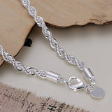 925 Sterling Silver Chain Bracelet Charm Women Men Wedding Jewelry
