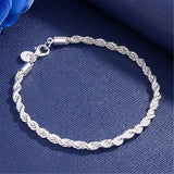 925 Silver Chain Bracelet Charm Wedding Jewelry