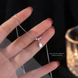 925 Silver Zircon Drop Necklace for Women