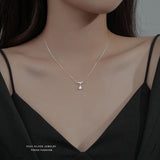 925 Silver Zircon Drop Necklace for Women