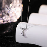 925 Silver Zircon Drop Necklace for Women