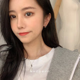 925 Silver Face Earrings Ins Cold Style Ear Clip for Female