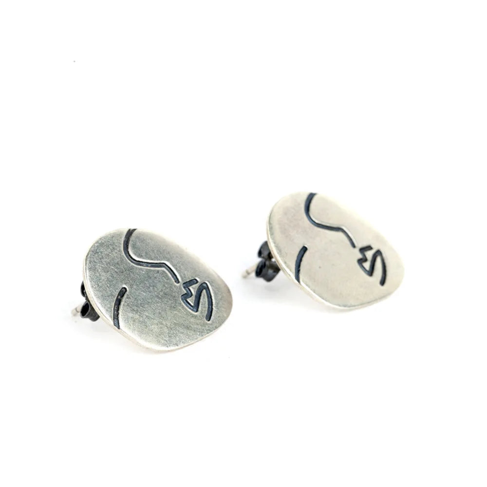 925 Silver Facial Stud Earrings Punk Vintage Wedding Jewelry