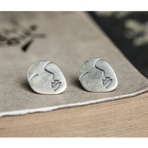 925 Silver Facial Stud Earrings Punk Vintage Wedding Jewelry