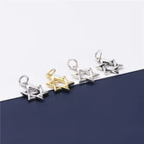 925 Silver Hollow Hexagram Charms Necklace Drop Pendant DIY Jewelry