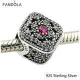 Sterling Silver Fairytale Charm, Cerise Crystal, DIY Bracelet Bead