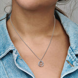 925 Silver Family Always Circles Pendant Necklace for Women