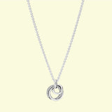 925 Silver Family Always Circles Pendant Necklace for Women