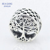 925 Silver Family Roots Charm Love Grows Bead Bracelet