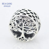 925 Silver Family Roots Charm Love Grows Bead Bracelet