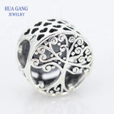 925 Silver Family Roots Charm Love Grows Bead Bracelet