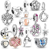 Sterling Silver Family Tree Dream Catcher Heart Bead for Bracelets