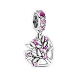 Sterling Silver Family Tree Dream Catcher Heart Bead for Bracelets