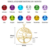 925 Silver Family Tree Name Necklace Birthstone Chain Necklaces for Women
