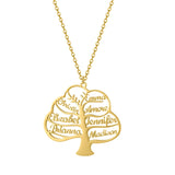 925 Silver Family Tree Name Necklace Chain for Women