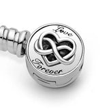 925 Silver Family Tree Heart Infinity Clasp Bracelet Charm
