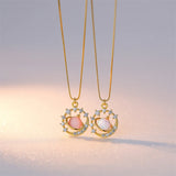 925 Silver Opal Planet Necklace for Women