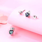 925 Silver Animal Dog/Cat Stud Earrings Kitten Earring for Women Lady Jewelry