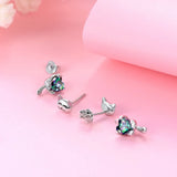 925 Silver Animal Dog/Cat Stud Earrings Kitten Earring for Women Lady Jewelry