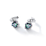 925 Silver Animal Dog/Cat Stud Earrings Kitten Earring for Women Lady Jewelry