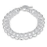 925 Silver Circle Bracelet Men Women Jewelry