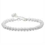 925 Silver Bracelet Matte Round Beads Jewelry Gift