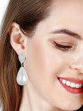 925 Silver CZ Shell Pearl Drop Earrings Birthday Wedding Jewelry