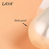 925 Silver CZ Shell Pearl Drop Earrings Birthday Wedding Jewelry
