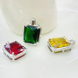 925 Silver Crystal Necklace Light Colored Pendant Chain