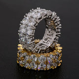 925 Silver Crystal Rings Women Girls Wedding Engagement Jewelry