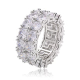 925 Silver Crystal Rings Women Girls Wedding Engagement Jewelry