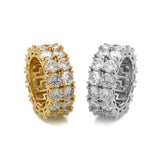 925 Silver Crystal Rings Women Girls Wedding Engagement Jewelry
