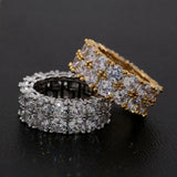 925 Silver Crystal Rings Women Girls Wedding Engagement Jewelry