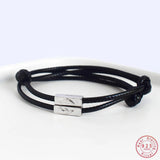925 Sterling Silver Dolphin Couple Bracelet Adjustable High Wax Line Jewelry