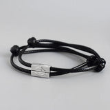 925 Sterling Silver Dolphin Couple Bracelet Adjustable High Wax Line Jewelry