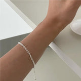 925 Silver Double Layer Beads Anklets for Women