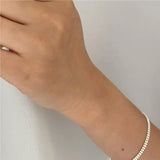 925 Silver Double Layer Beads Anklets for Women