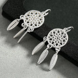 925 Silver Dream Catcher Charms 12x28mm Women Pendant