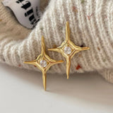 925 Silver Earring Circle Knotted Star Stud Ear Jewelry