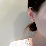 925 Silver Opal Zircon Pearl Stud Earrings