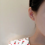 925 Silver Opal Zircon Pearl Stud Earrings