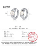 925 Silver Natural Pearl Huggie Hoop Earrings for Women
