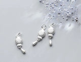 925 Sterling Silver Fish Tassel Charms Women Necklace Dangle Earrings Pendants