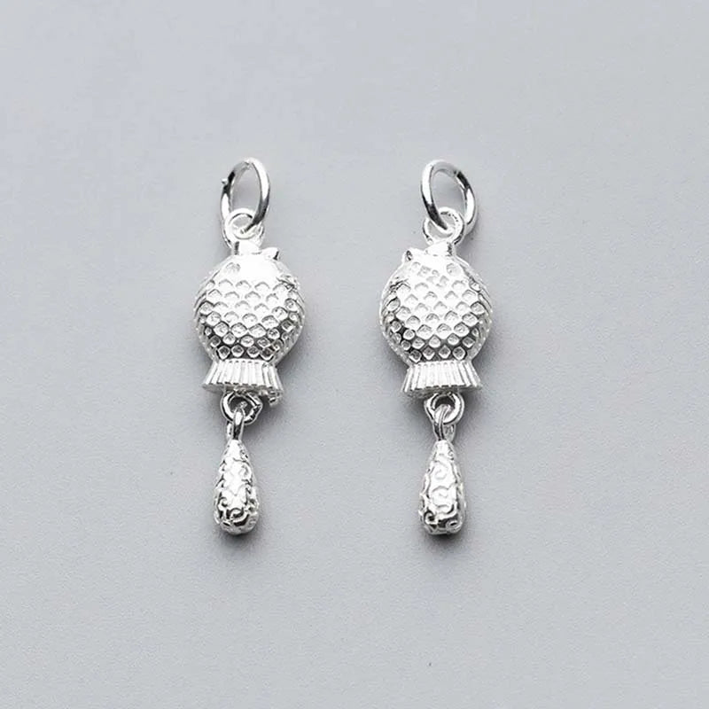 925 Sterling Silver Fish Tassel Charms Women Necklace Dangle Earrings Pendants